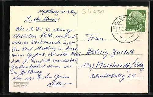 AK Kyllburg, Ortsansicht aus der Vogelschau