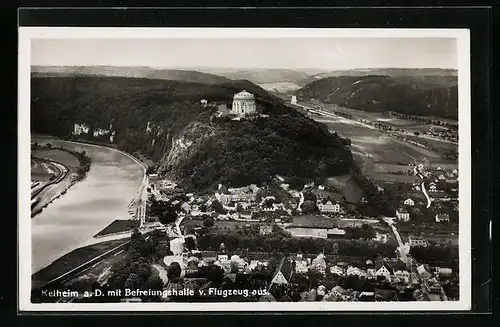 AK Kelheim a. D., Fliegeraufnahme der Befreiungshalle