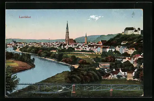 AK Landshut, Totalansicht mit Flusspartie