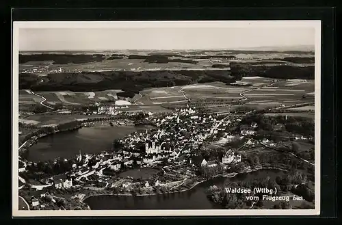 AK Waldsee /Wttbg., Teilansicht, Fliegeraufnahme
