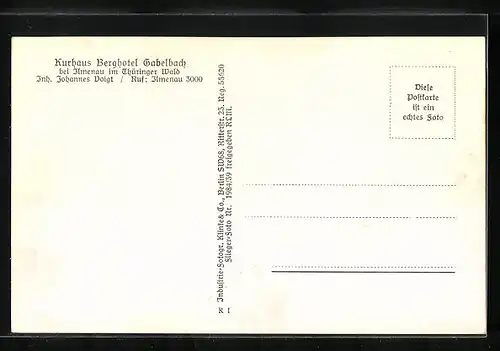 AK Ilsenburg /Harz, Hotel Gabelbach