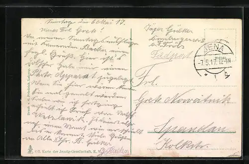 AK Jenzig b. Jena, Blick vom Berg ins Tal