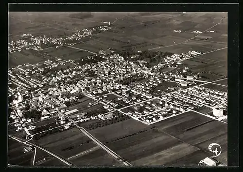 AK Niederstotzingen, Ortsansicht aus der Vogelschau, Fliegeraufnahme