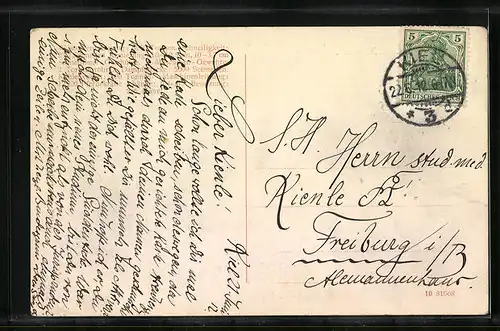 AK SM Kleiner Kreuzer Hamburg gibt Volldampf