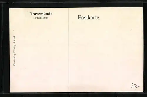 Künstler-AK Travemünde, Boote vor dem Leuchtturm