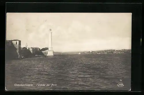 AK Constantinople, L'entree du Port, Leuchtturm