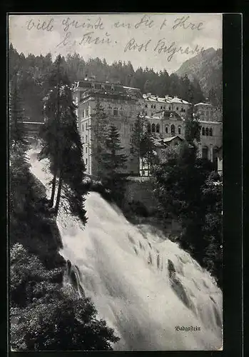 AK Badgastein, Gebäude am Wasserfall
