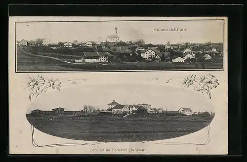 AK Hohenschäftlarn, Ortsansicht mit Blick auf die Kuranstalt Ebenhausen