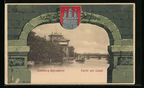 AK Hamburg-Uhlenhorst, Partie am Canal