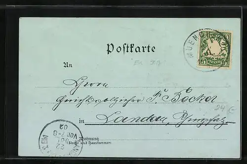 Mondschein-Lithographie München, K. B. Kriegsschule, Offiziers Kasino