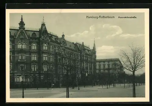 AK Hamburg-Rotherbaum, Partie der Moorweidenstrasse