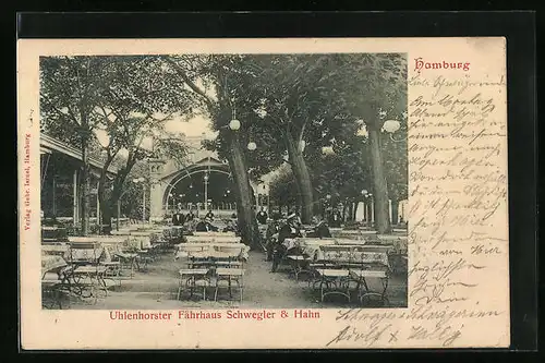 AK Hamburg, Restaurant Uhlenhorster Fährhaus Schwegler & Hahn
