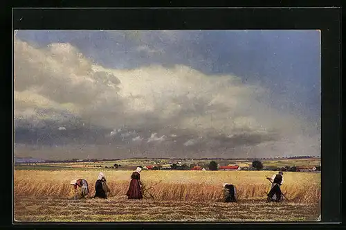 Künstler-AK Photochromie Nr. 4162: Arbeiterinnen auf dem Feld