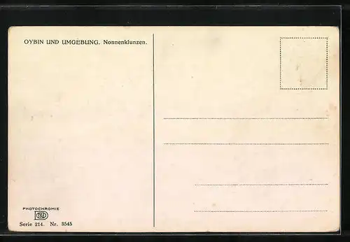 Künstler-AK Photochromie Nr. 3545: Oybin und Umgebung, Nonnenklunzen