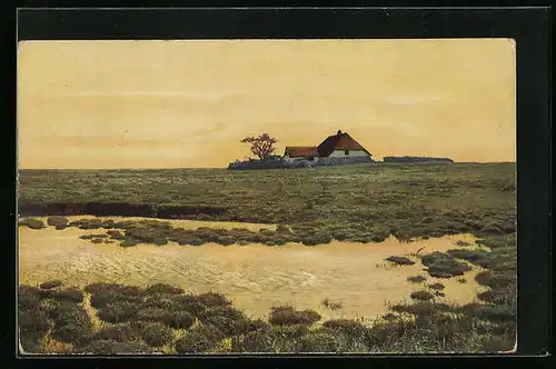 Künstler-AK Photochromie Nr. 2885: Idyllische Landschaft in Abenstimmung