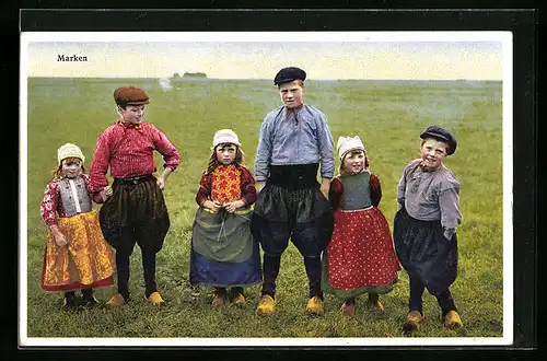 Künstler-AK Photochromie Nr. 4460: Marken, Kinder in Tracht