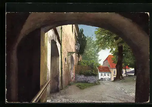 Künstler-AK Photochromie Nr. 3474: Blick durch das Tor