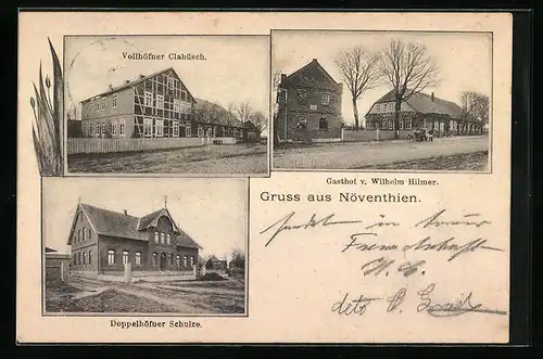 AK Növenthien, Gasthof v. Wilhelm Hilmer, Doppelhöfner Schulze, Vollhöfner Clabüsch