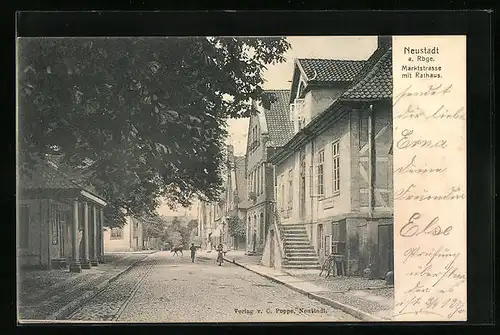 AK Neustadt a. Rbge., Marktstrasse mit Rathaus