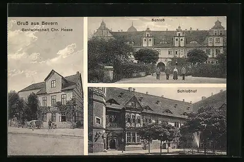 AK Bevern, Gasthaus Chr. Hesse, Schloss, Schlosshof