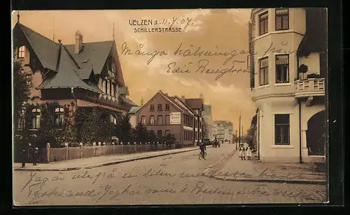 AK Uelzen, Schillerstrasse mit Villen und Haus des Auktionators Hermann Gerdau