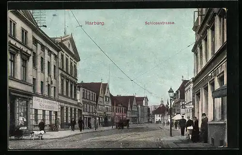AK Harburg, Schlossstrasse an der Schlossmühle