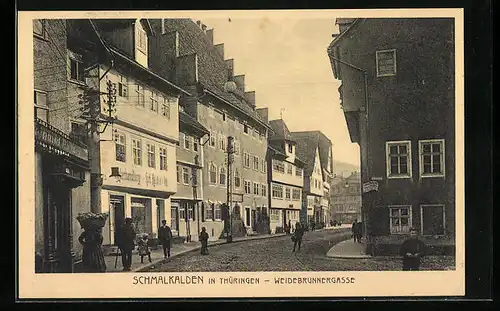 AK Schmalkalden /Thüringen, Blick in die Weidebrunnergasse