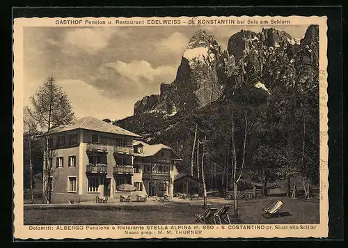 AK S. Constantino /Dolomiti, Albergo, Pensione e Ristorante Stella Alpina