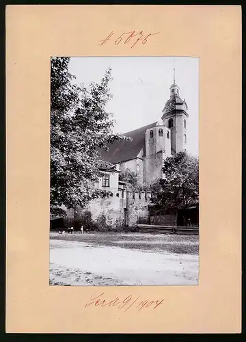 Fotografie Brück & Sohn Meissen, Ansicht Torgau, Strasse an der Stadtkirche