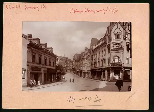 Fotografie Brück & Sohn Meissen, Ansicht Limbach i. Sa., Gartenstrasse mit Commerz u. Privat Bank, Pettrich & Kopsch