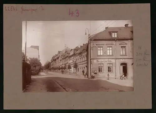 Fotografie Brück & Sohn Meissen, Ansicht Hainichen i. Sa., Sedanstrasse am Restaurant Bürgergarten, Briefkasten