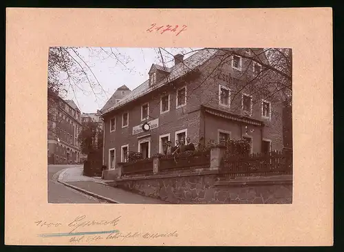 Fotografie Brück & Sohn Meissen, Ansicht Mittweida, Strassenpartie am Restaurant Zschopauterasse