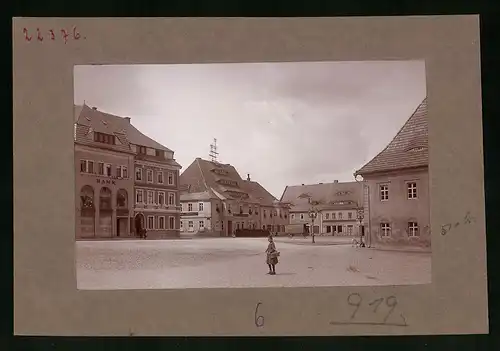 Fotografie Brück & Sohn Meissen, Ansicht Neustadt i. Sa., Markt mit Hotel zum Stern, Bank Gebäude