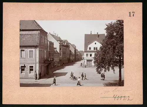 Fotografie Brück & Sohn Meissen, Ansicht Borna, Blick in die Pegauer Strasse, Parfümerie E. Günther