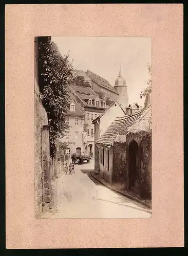 Fotografie Brück & Sohn Meissen, Ansicht Meissen i. Sa., Blick von der Leinewebergasse auf Gasthaus Winkelkrug