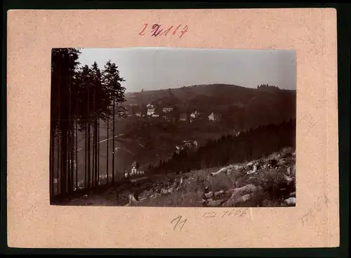 Fotografie Brück & Sohn Meissen, Ansicht Kipsdorf i. Erzg., Blick vom Berg auf den Ort