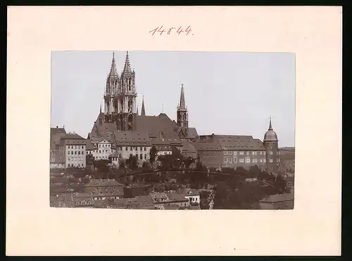 Fotografie Brück & Sohn Meissen, Ansicht Meissen i. Sa., Blick auf die Stadt mit Amtsgericht und Dom