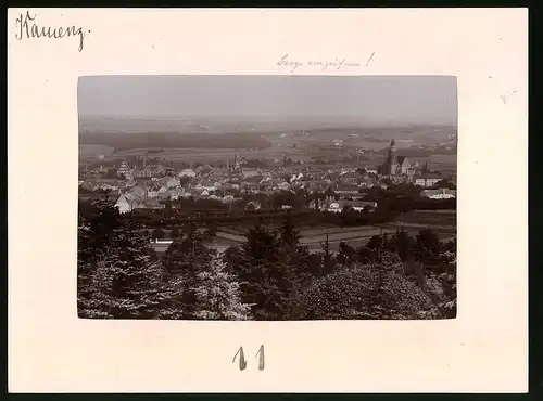 Fotografie Brück & Sohn Meissen, Ansicht Kamenz i. Sa., Blick auf die Stadt mit Kirche