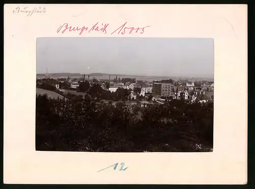 Fotografie Brück & Sohn Meissen, Ansicht Burgstädt i. Sa., Panorama der Stadt mit Viadukt