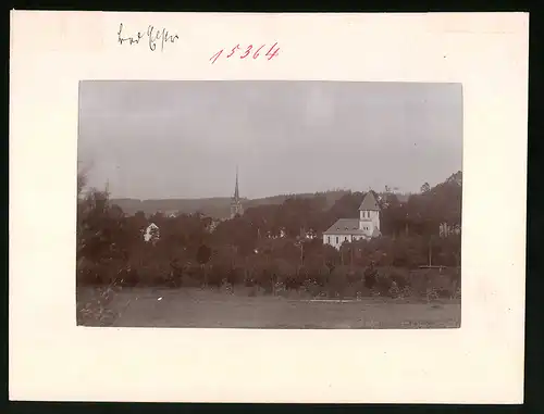 Fotografie Brück & Sohn Meissen, Ansicht Bad Elster, Blick auf die Katholische und Evangelische Kirche