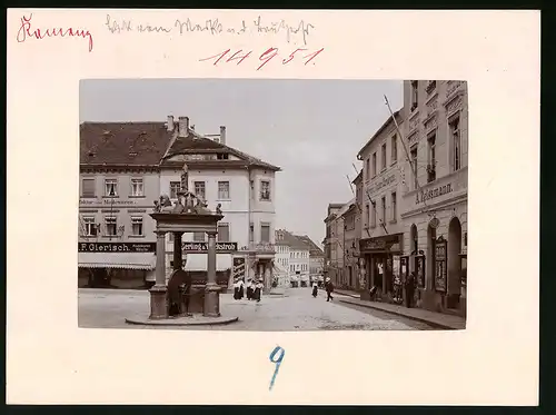 Fotografie Brück & Sohn Meissen, Ansicht Kamenz, Bautzner Strasse am Marktplatz, Modewarenladen F. Gierisch