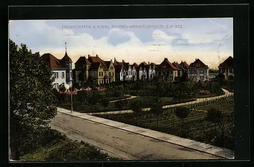 AK Ludwigshafen a. Rh., Richard-Wagner-Strasse und Platz