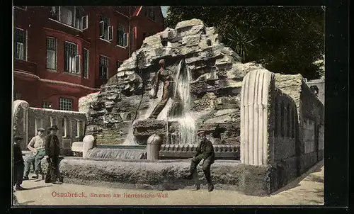 AK Osnabrück, Brunnen am Herrenteichs-Wall