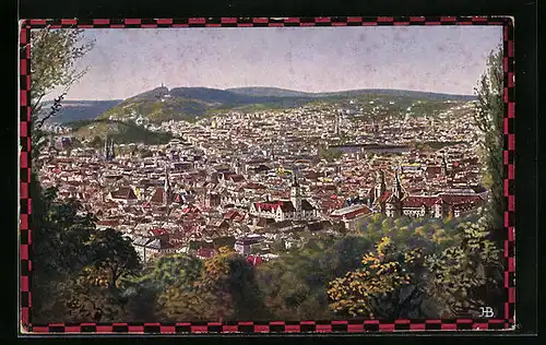 Künstler-AK Hans Boettcher: Stuttgart, Teilansicht