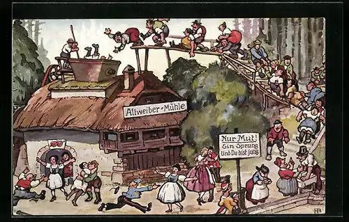 Künstler-AK Hans Boettcher: Das Märchen von der Altweibermühle