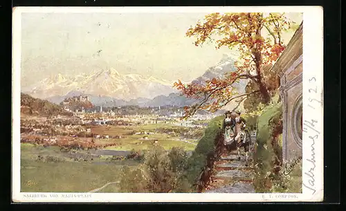 Künstler-AK Edward Theodore Compton: Salzburg, Teilansicht von Maria-Plain