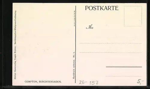 Künstler-AK Edward Harrison Compton: Berchtesgaden, Teilansicht mit Kirche