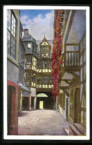 Künstler-AK Bernhard Liebig: Frankfurt a. M., Römer, Höfchen im Hause Wannebach