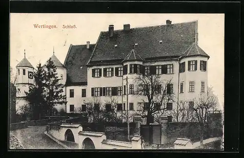 AK Wertingen, Schloss von der Strasse gesehen