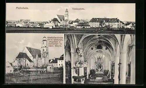 AK Mohnheim, Stadtpfarrkirche, Totalansicht